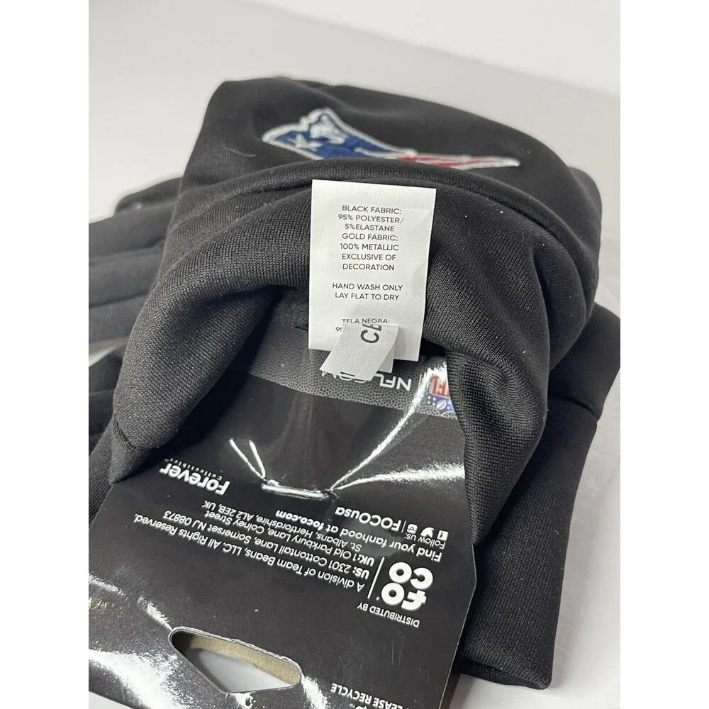 NFL Patriots Football Black Texting Gloves NEW Mens Small Women's Medium